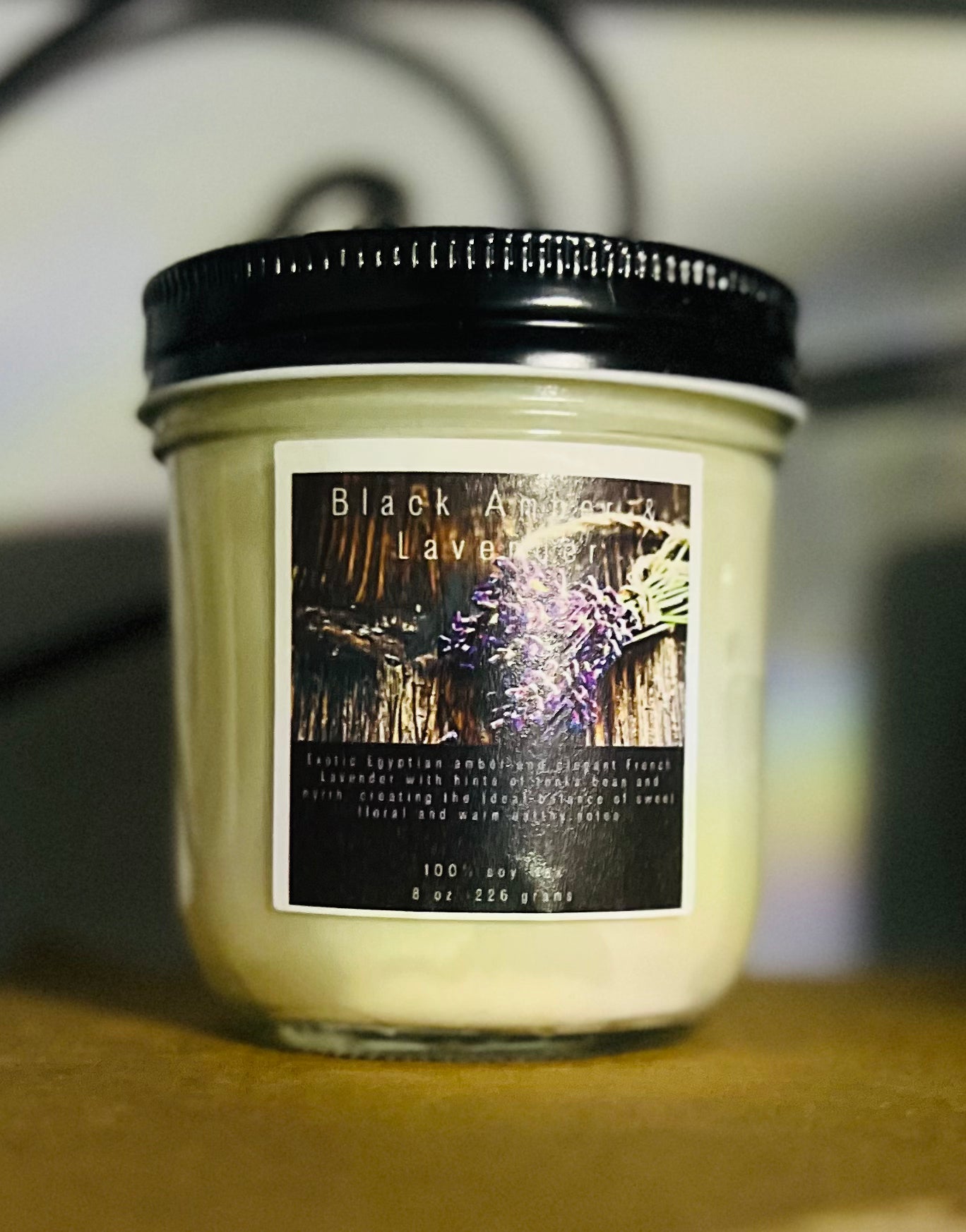 Black Amber & Lavender Candle